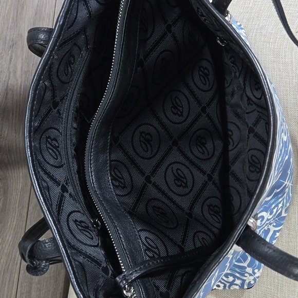 Brighton Blue Nylon Leather Tote Shoulder Bag - Picture 12 of 13